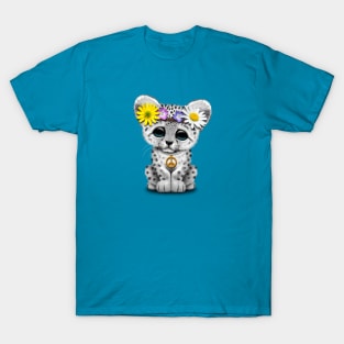 Cute Hippie Snow leopard Cub T-Shirt